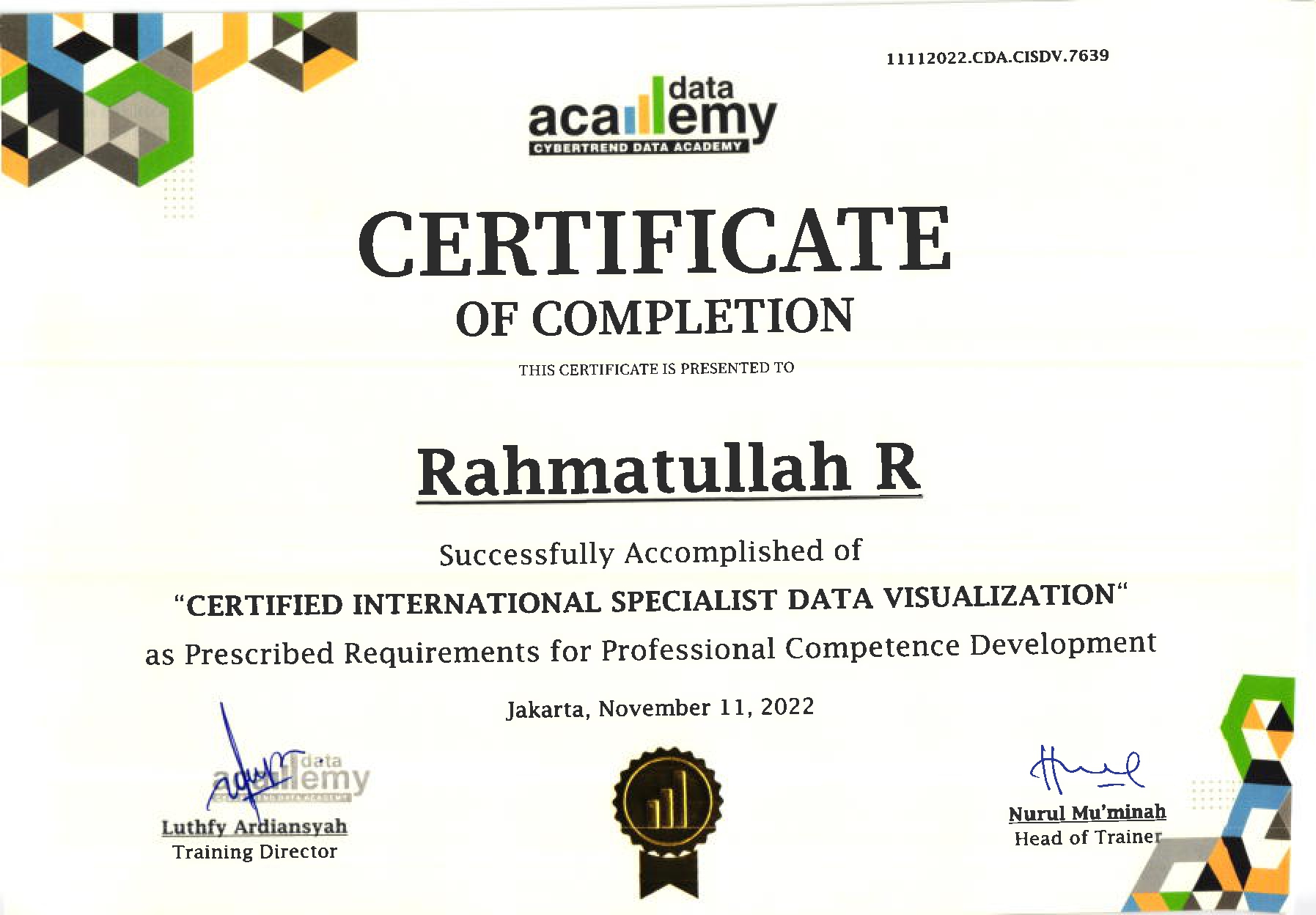 Certified International Specialist in Data Visualization (CISDV) Training Certification